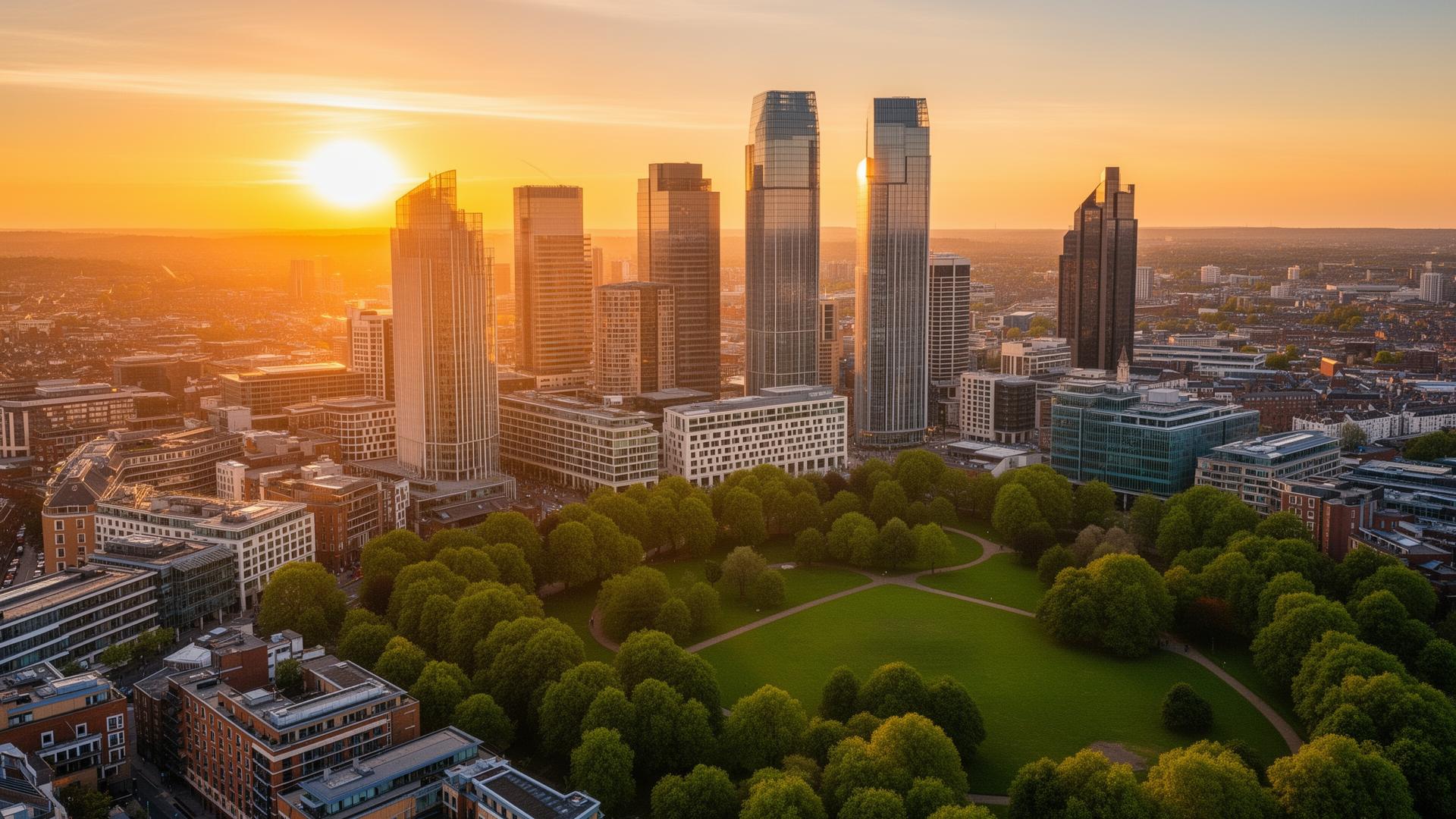 Birmingham cityscape with Zimbabwe investment theme